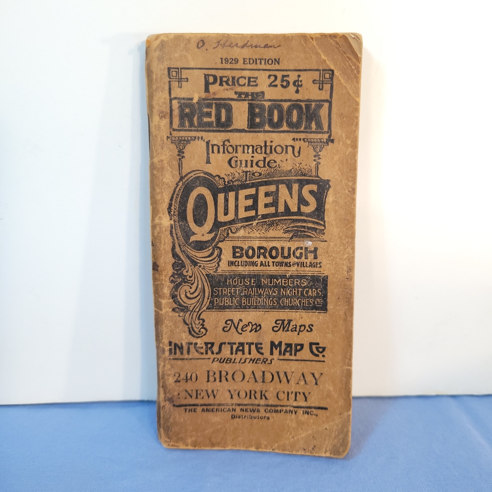 Vintage 1929 Queens Red Book Guide